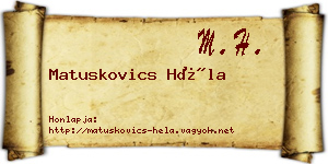 Matuskovics Héla névjegykártya